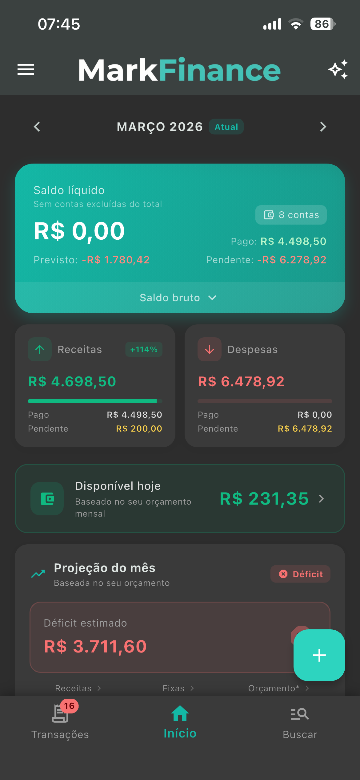 MarkFinance Dashboard