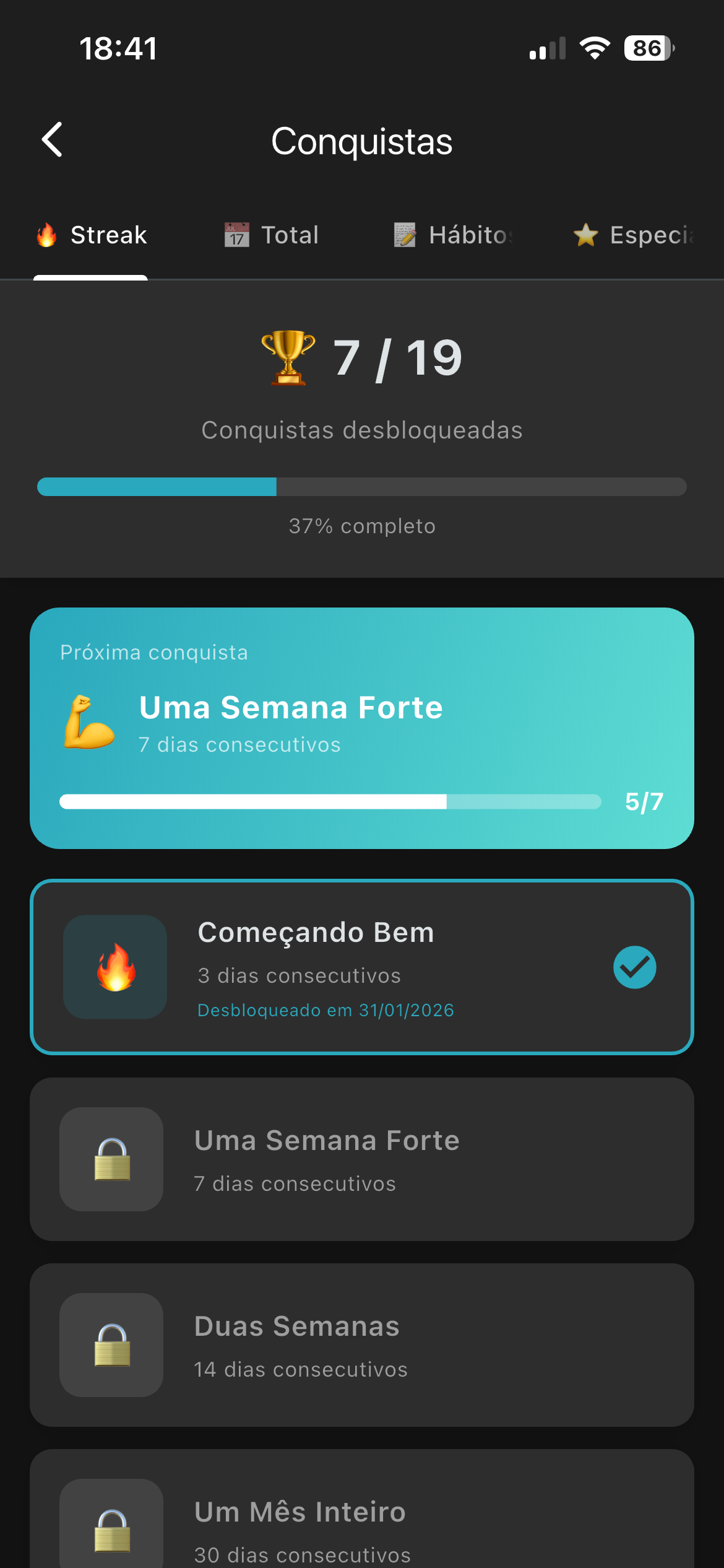 Achievements Screen