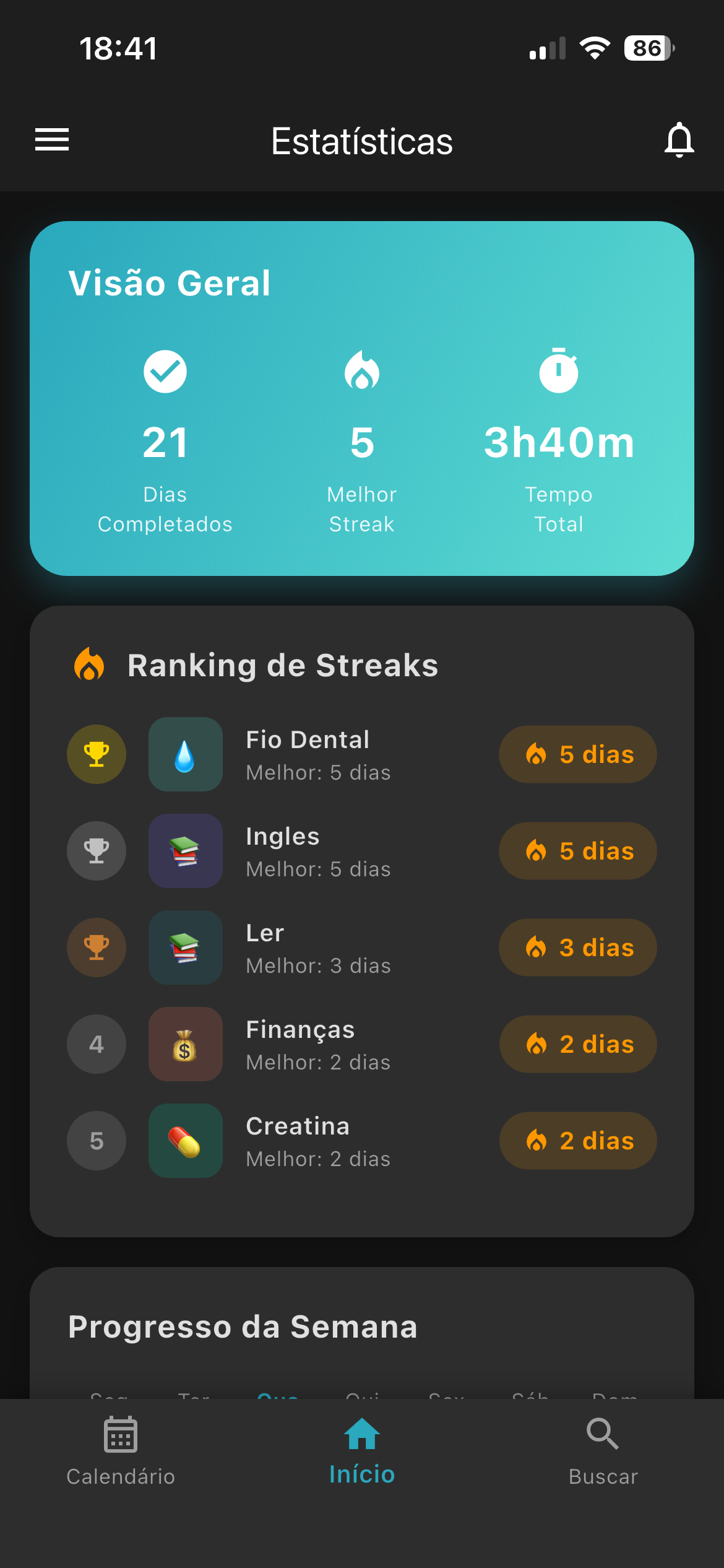 Statistics Screen